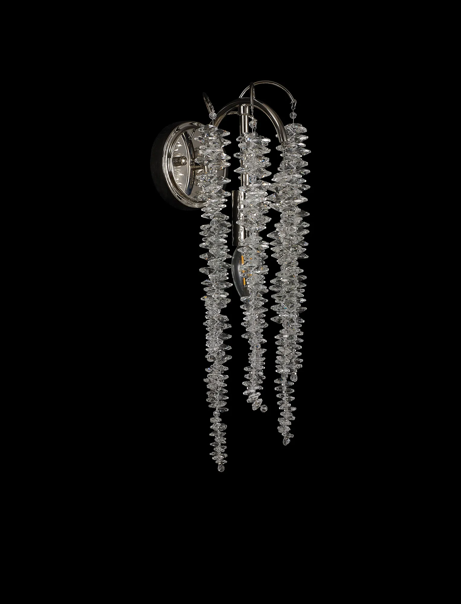 Wisteria Polished Nickel Crystal Wall Lights Diyas Flush Crystal Wall Lights